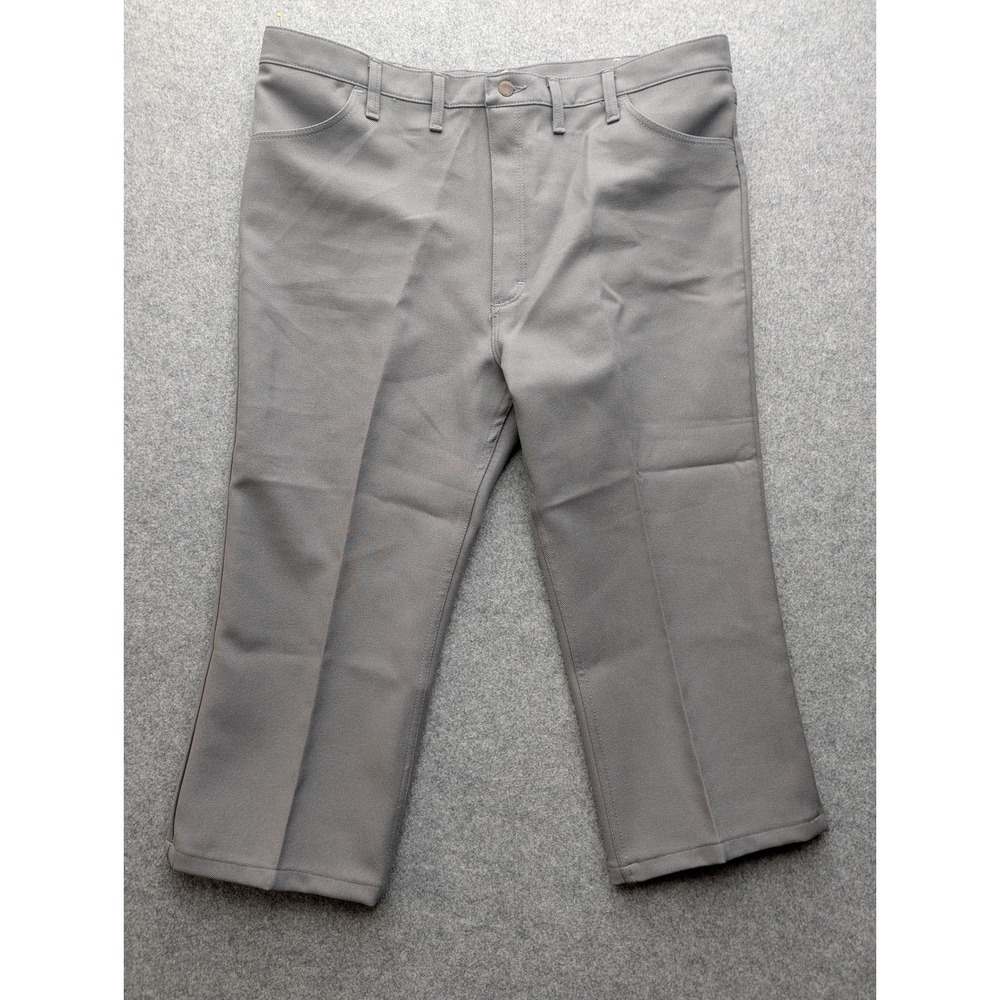 Wrangler Men Gray Wrancher Dress Jeans Straight Leg Pants 44x30 USA Made 82GY